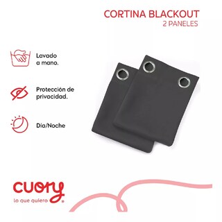 Foto 2 | Cortina Blackout Premium 132 X 213 Gris 2 Paneles