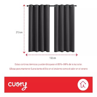 Foto 3 | Cortina Blackout Premium 132 X 213 Gris 2 Paneles