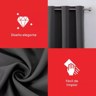 Foto 5 | Cortina Blackout Premium 132 X 213 Gris 2 Paneles