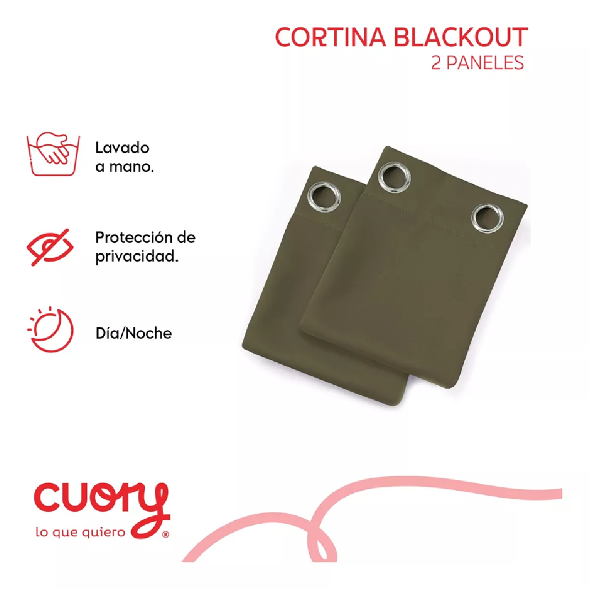 Foto 3 pulgar | Cortina Blackout Premium 132 X 213 Caqui