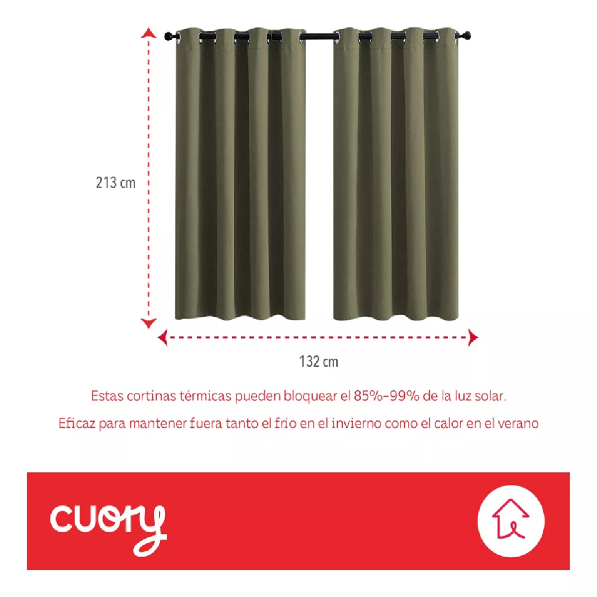 Foto 4 pulgar | Cortina Blackout Premium 132 X 213 Caqui