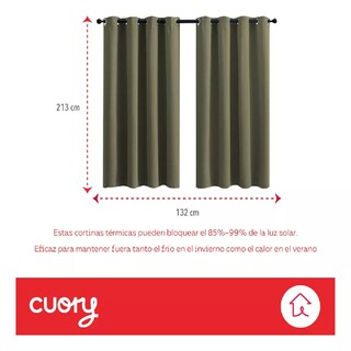 Foto 3 | Cortina Blackout Premium 132 X 213 Caqui