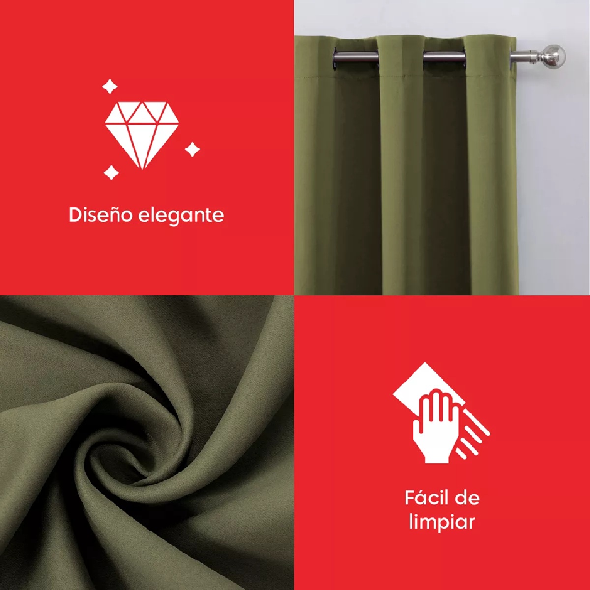 Foto 6 pulgar | Cortina Blackout Premium 132 X 213 Caqui