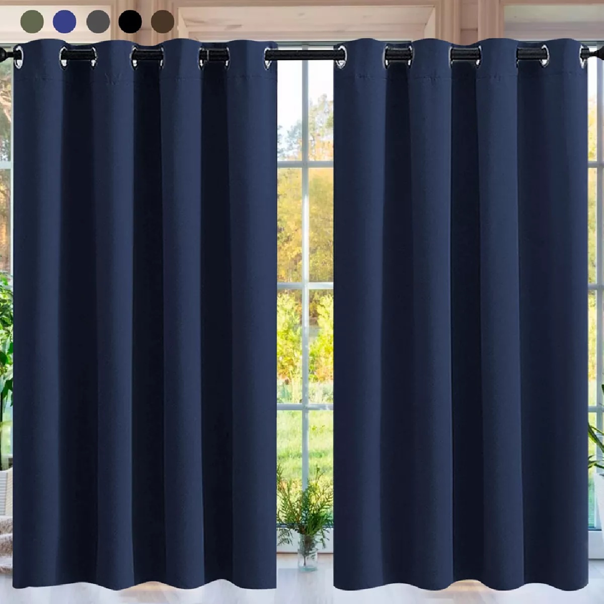 Cortina Blackout 2 Paneles Aislada Premium 132 x 213 Azul Marino