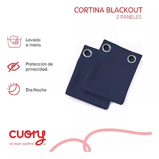 Foto 2 | Cortina Blackout 2 Paneles Aislada Premium 132 x 213 Azul Marino