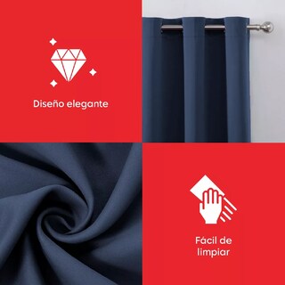 Foto 5 | Cortina Blackout 2 Paneles Aislada Premium 132 x 213 Azul Marino