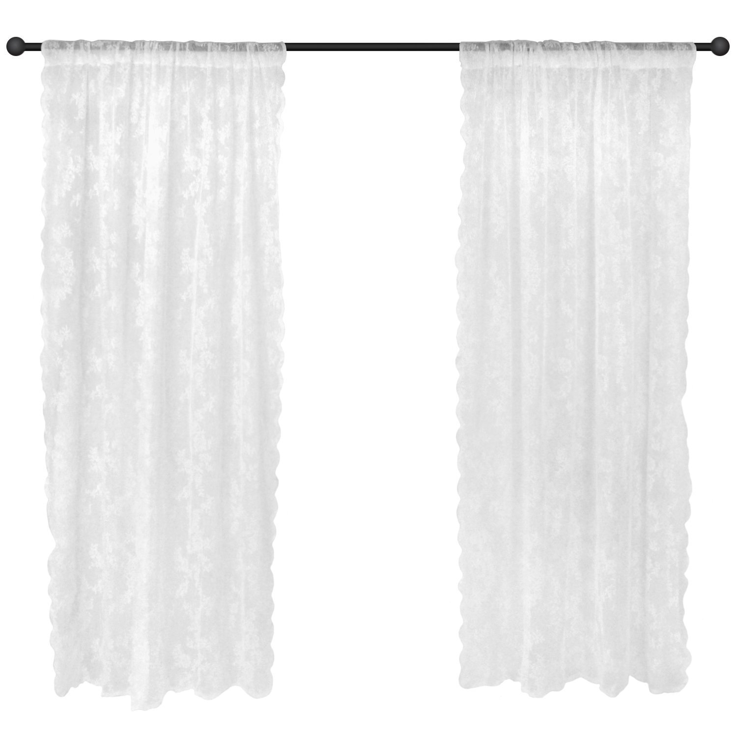 Foto 5 pulgar | Paneles De Cortina Dii Sheer Lace Para Dormitorio Y Sala De Estar, Color Blanco - Venta Internacional.