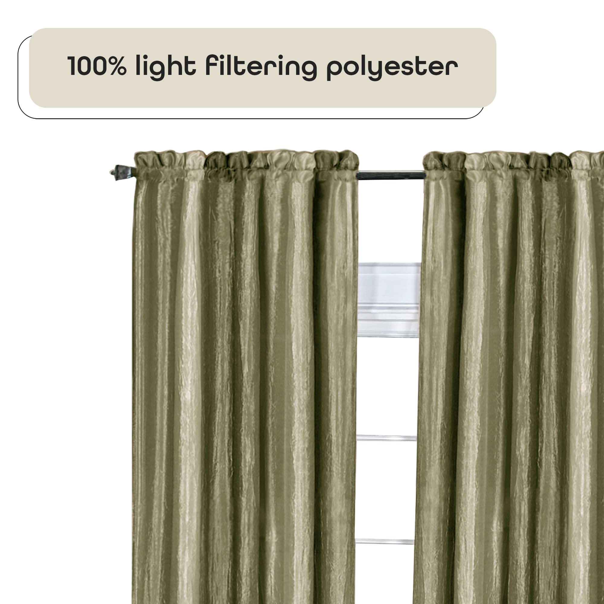 Foto 3 | Cortina De Ventana Achim Home Decor Con Panel Degradado, 213 X 127 Cm, Color Salvia - Venta Internacional.