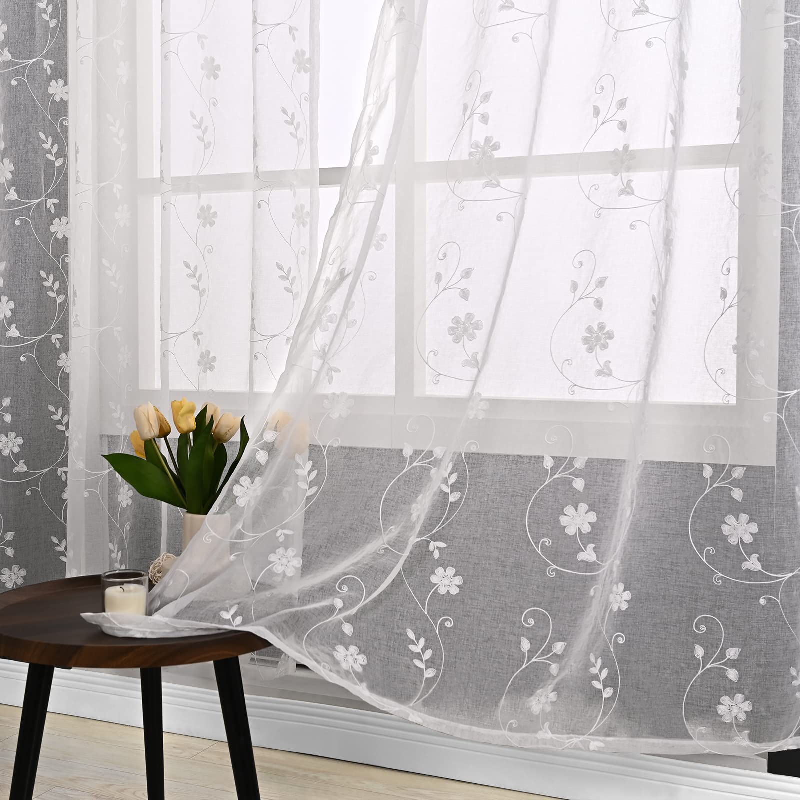 Cortinas Transparentes Youngstex De Lino De 160 Cm De Longitud Para Sala De Estar - Venta Internacional.