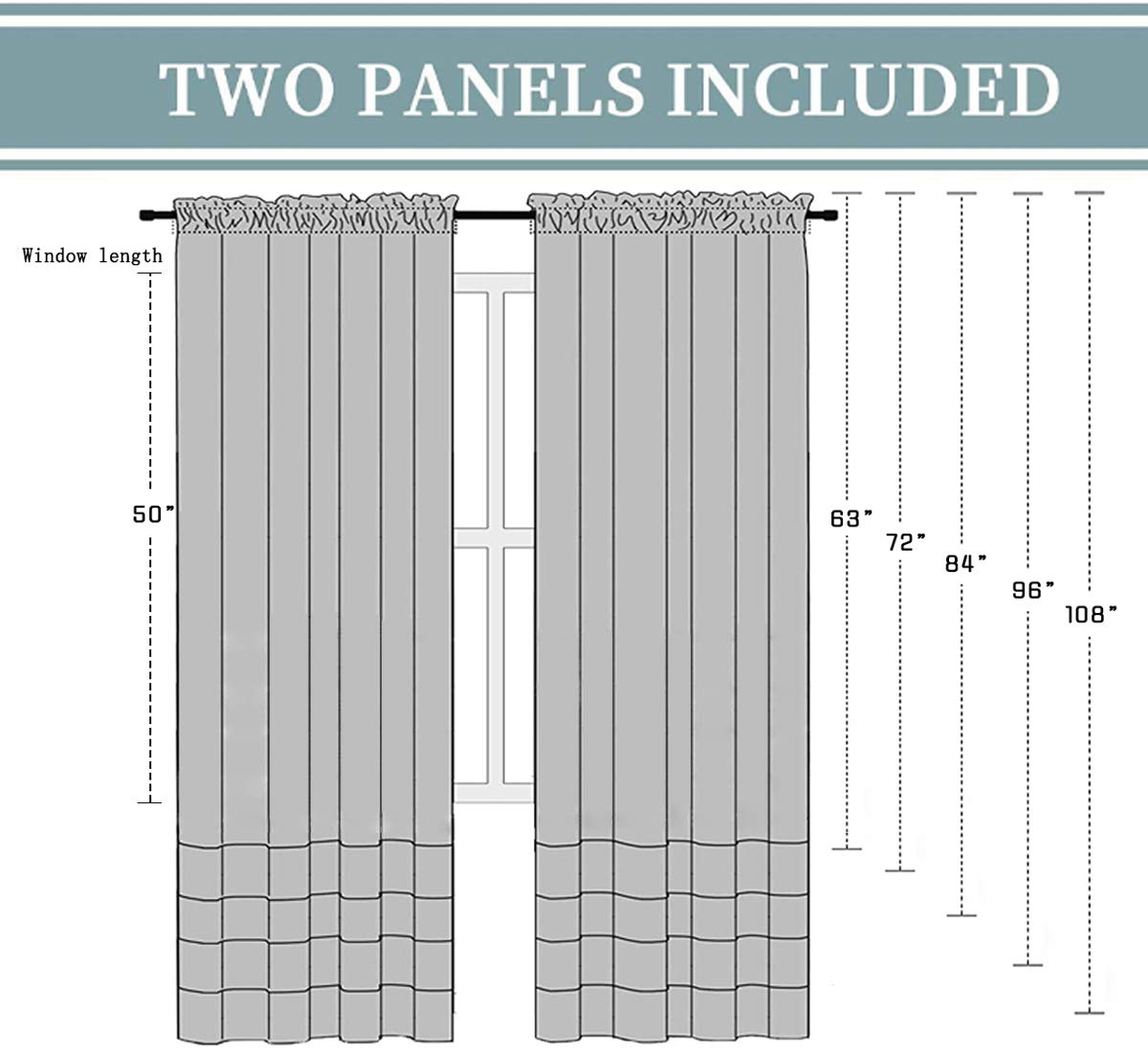 Foto 8 pulgar | Cortinas de 2 Paneles Yancorp 160 x 160 cm Multicolor - Venta Internacional