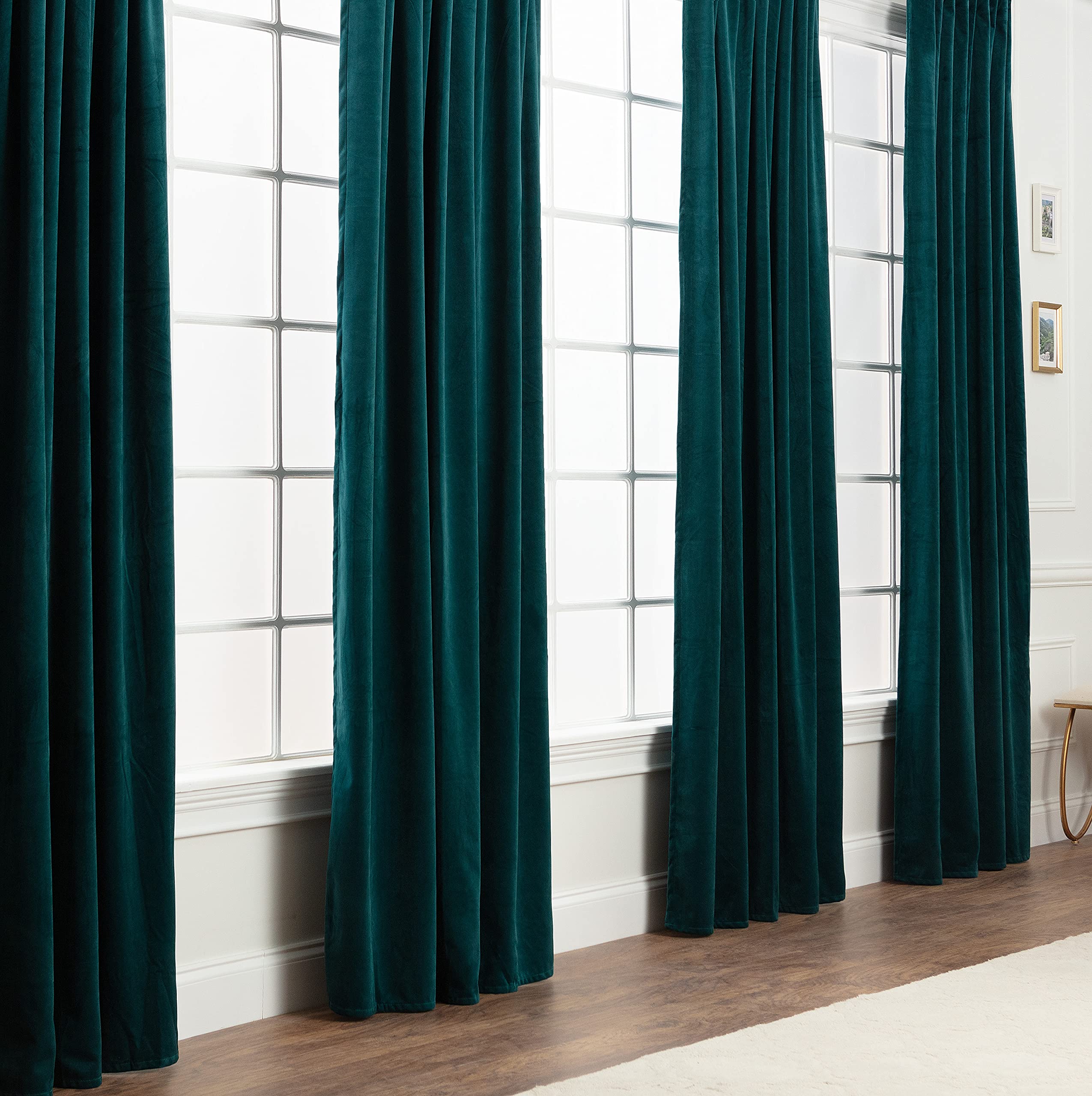 Foto 2 pulgar | Cortinas Chanasya Premium Blackout Velvet 132 X 213 Cm, Color Verde Azulado, X2 - Venta Internacional.