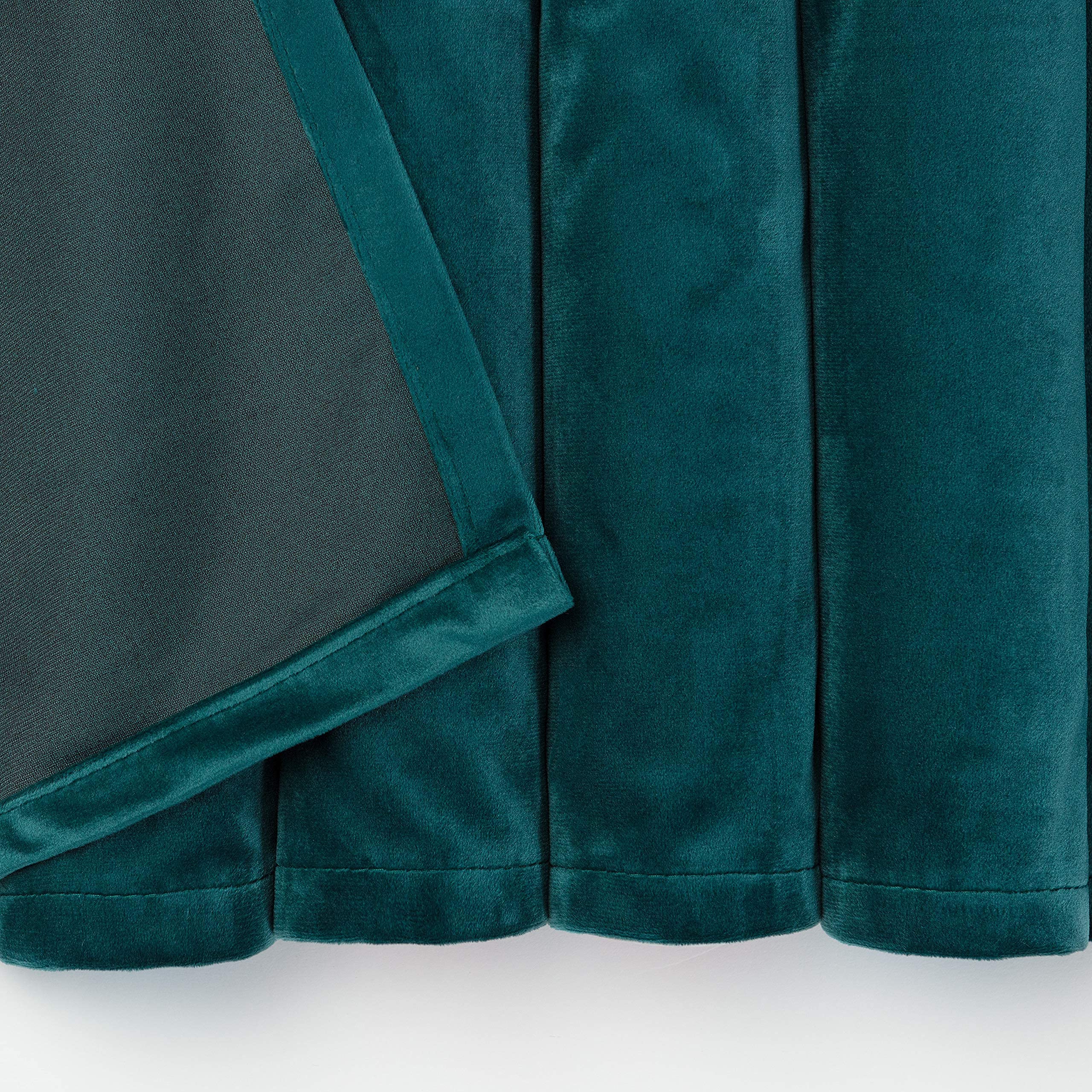 Foto 3 | Cortinas Chanasya Premium Blackout Velvet 132 X 213 Cm, Color Verde Azulado, X2 - Venta Internacional.