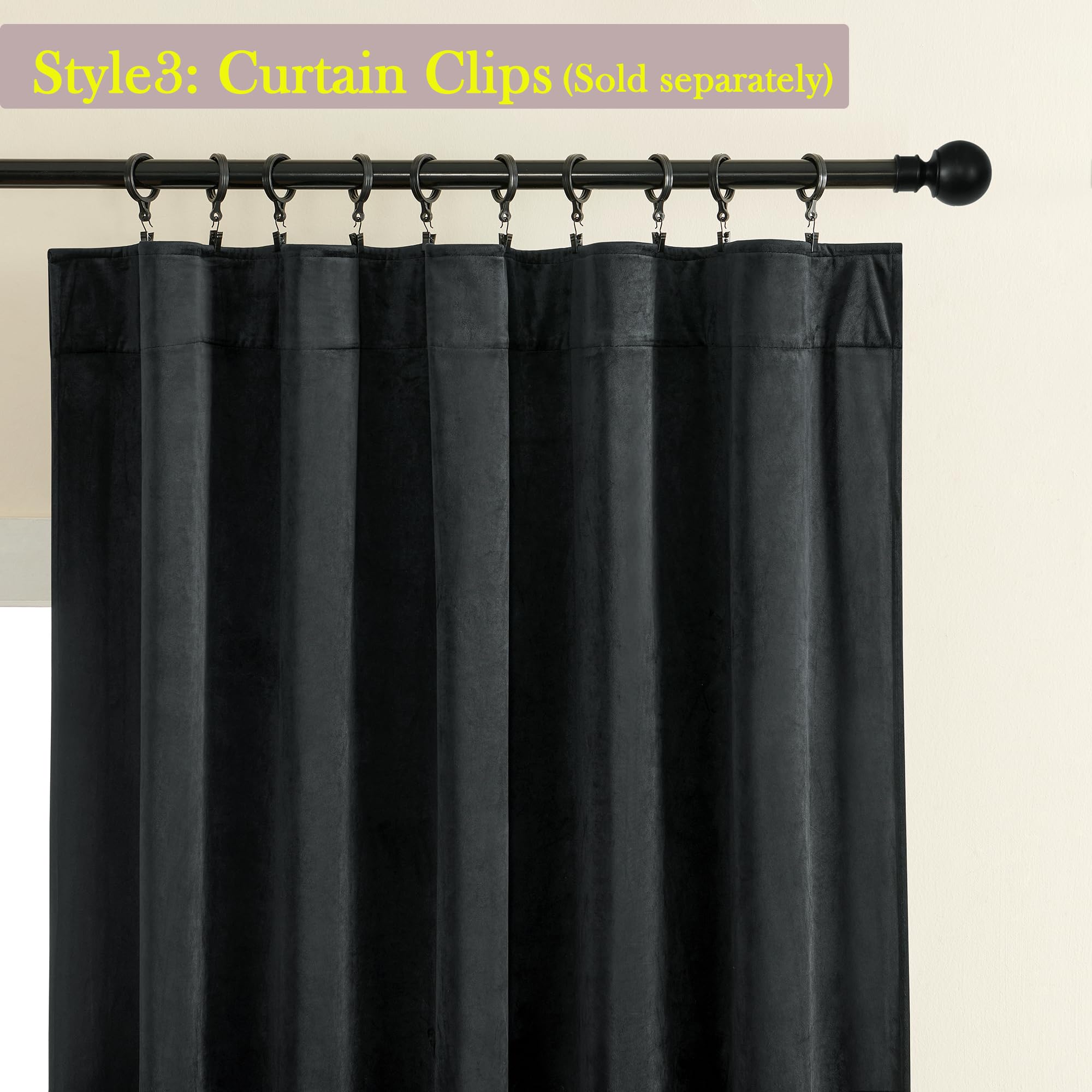 Foto 5 pulgar | Cortinas De Terciopelo Opaco De 213 Cm De Largo, 52 Cm De Ancho X 213 Cm De Largo, 2 Paneles - Venta Internacional.