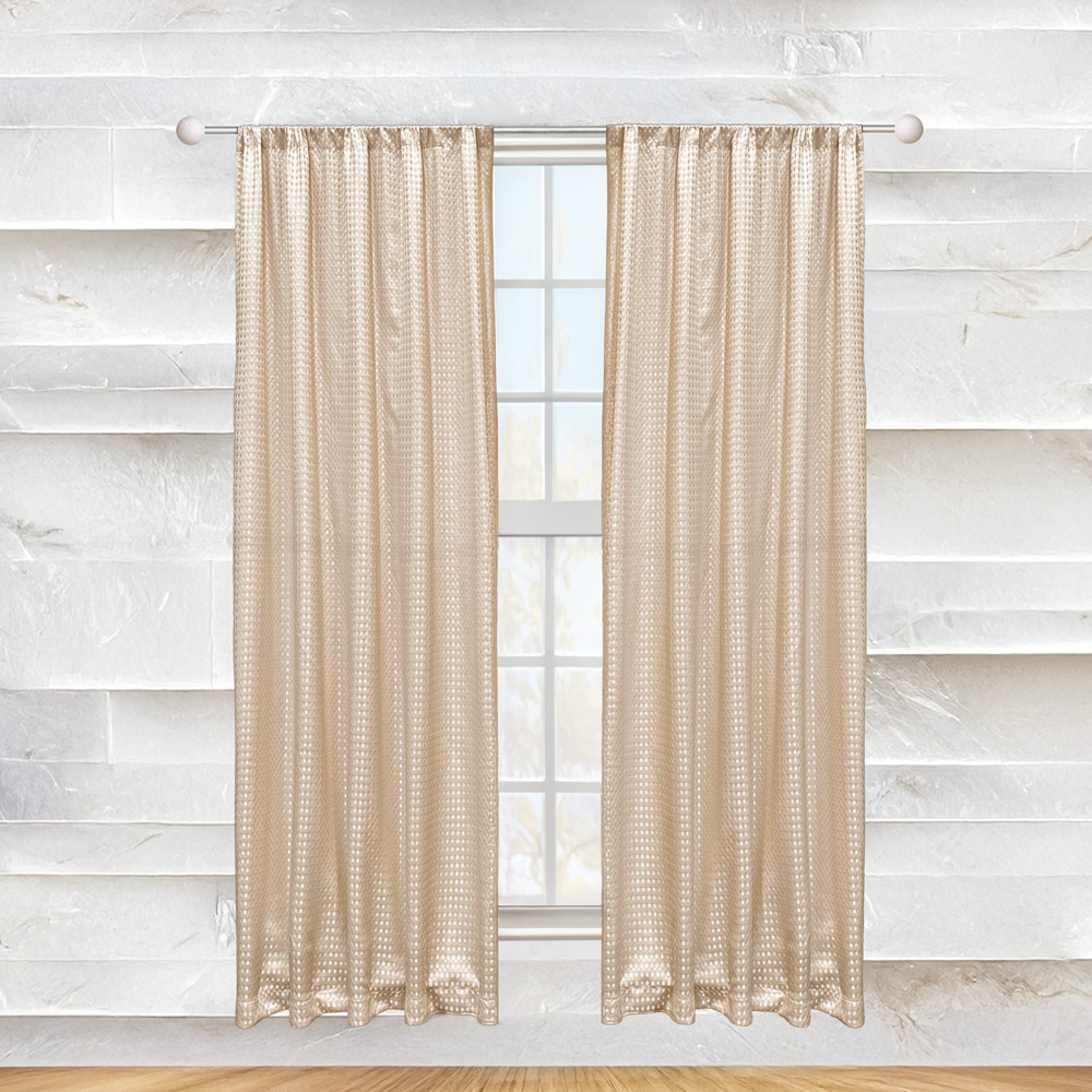 Foto 3 pulgar | Cortinas Jacquard Dos Paneles De 1.50 Cm X 2.10 Cm Beige