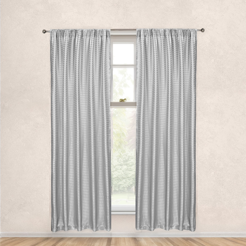 Foto 3 pulgar | Cortinas Jacquard Dos Paneles De 1.50 Cm X 2.10 Cm Gris