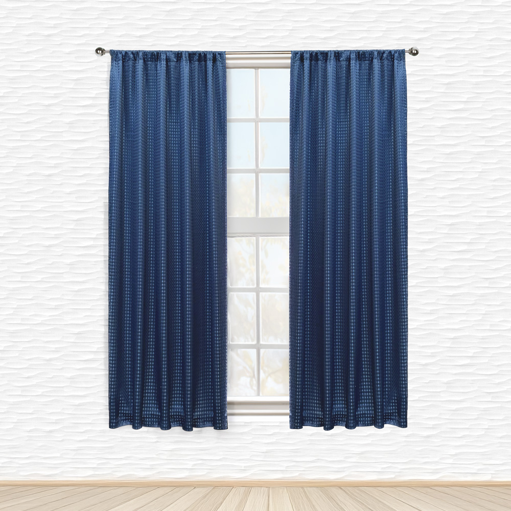 Foto 3 pulgar | Cortinas Jacquard Dos Paneles De 1.50 Cm X 2.10 Cm Azul Marino