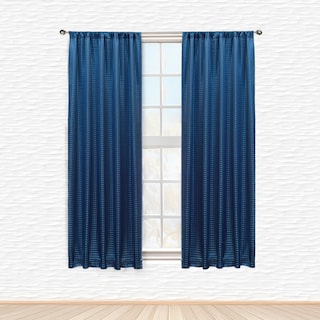 Foto 2 | Cortinas Jacquard Dos Paneles De 1.50 Cm X 2.10 Cm Azul Marino