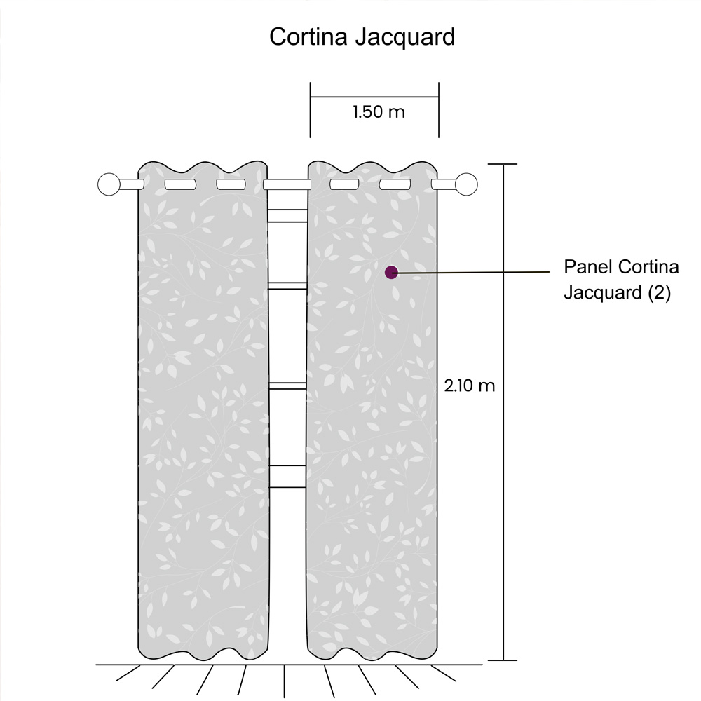 Foto 4 | Cortinas Jacquard Dos Paneles De 1.50 Cm X 2.10 Cm Vino