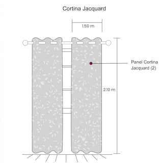 Foto 4 | Cortinas Jacquard Dos Paneles De 1.50 Cm X 2.10 Cm Vino