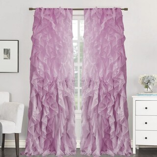 Foto 1 | Cortinas De Gasa Transparente Con Volantes De La Colección Sweet Home, Color Lavanda - Venta Internacional.