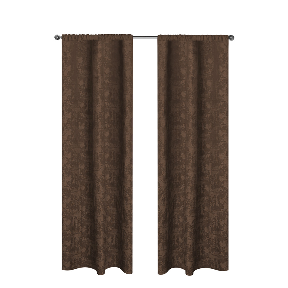 Foto 2 pulgar | Cortinas Jacquard Elefantito Hogar Niza Chocolate Color Chocolate Dos Paneles De 1.50 Cm X 2.10 Cm
