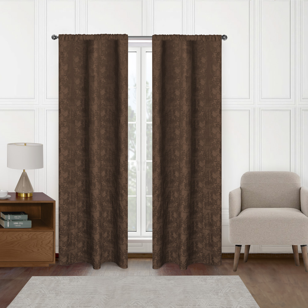 Foto 3 pulgar | Cortinas Jacquard Elefantito Hogar Niza Chocolate Color Chocolate Dos Paneles De 1.50 Cm X 2.10 Cm