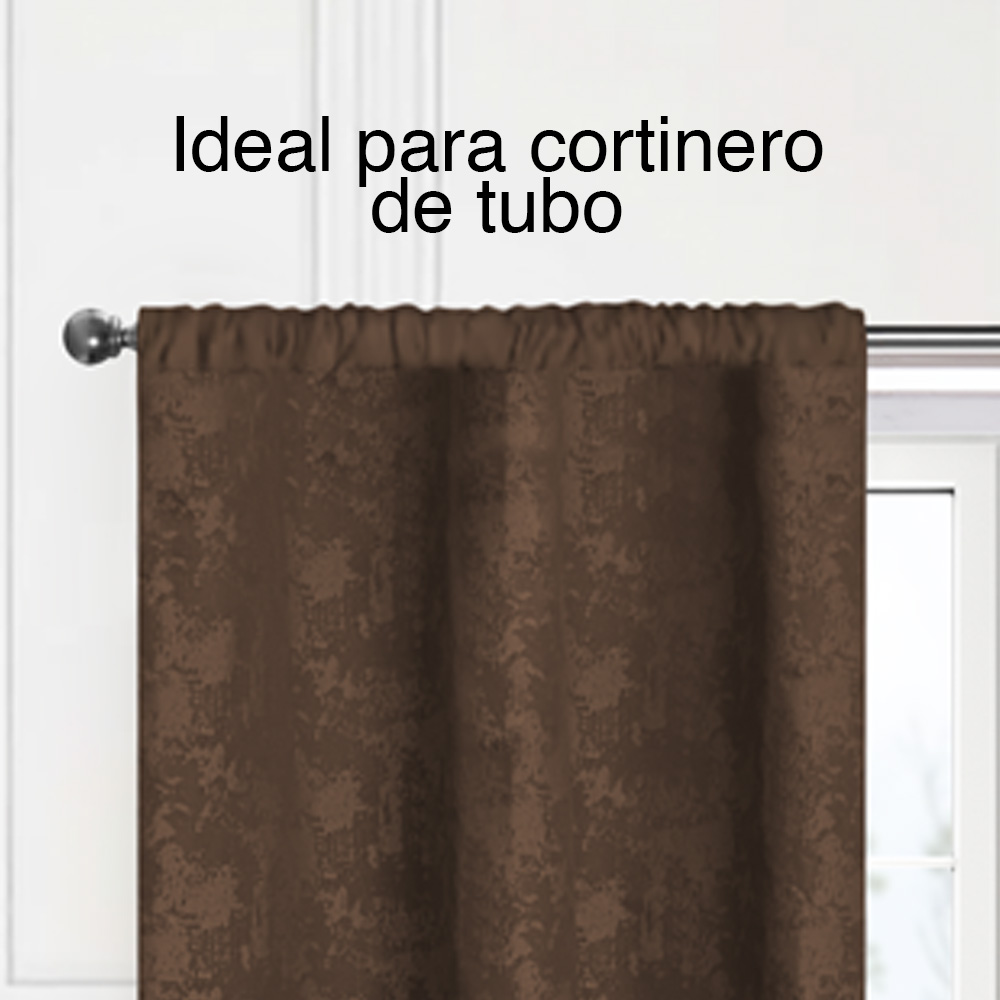 Foto 4 pulgar | Cortinas Jacquard Elefantito Hogar Niza Chocolate Color Chocolate Dos Paneles De 1.50 Cm X 2.10 Cm
