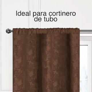 Foto 3 | Cortinas Jacquard Elefantito Hogar Niza Chocolate Color Chocolate Dos Paneles De 1.50 Cm X 2.10 Cm