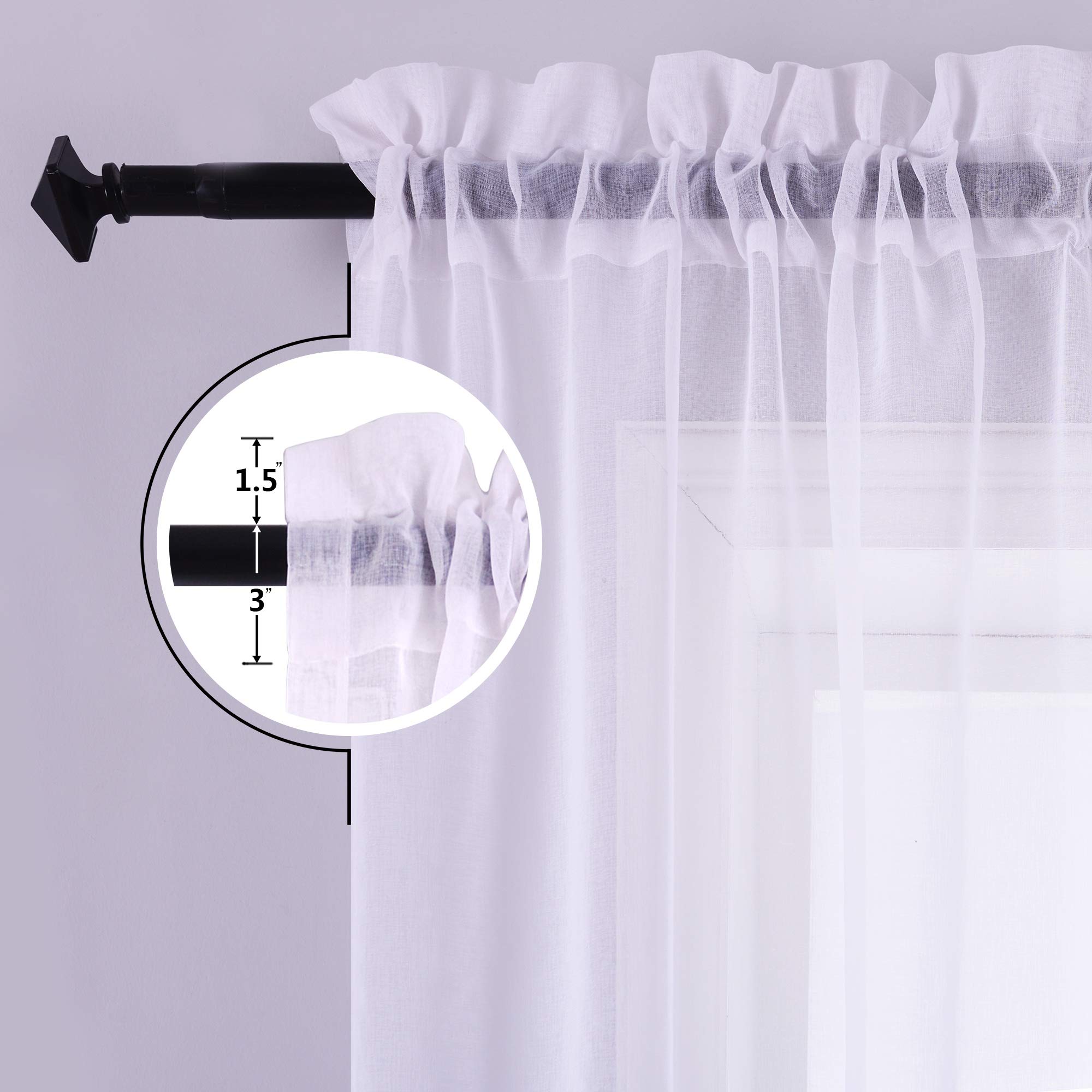 Foto 6 | Juego De Cortinas Koufall  Color Rosa Transparente  213 Cm De Largo  Para Dormitorio  2 Paneles - Venta Internacional.