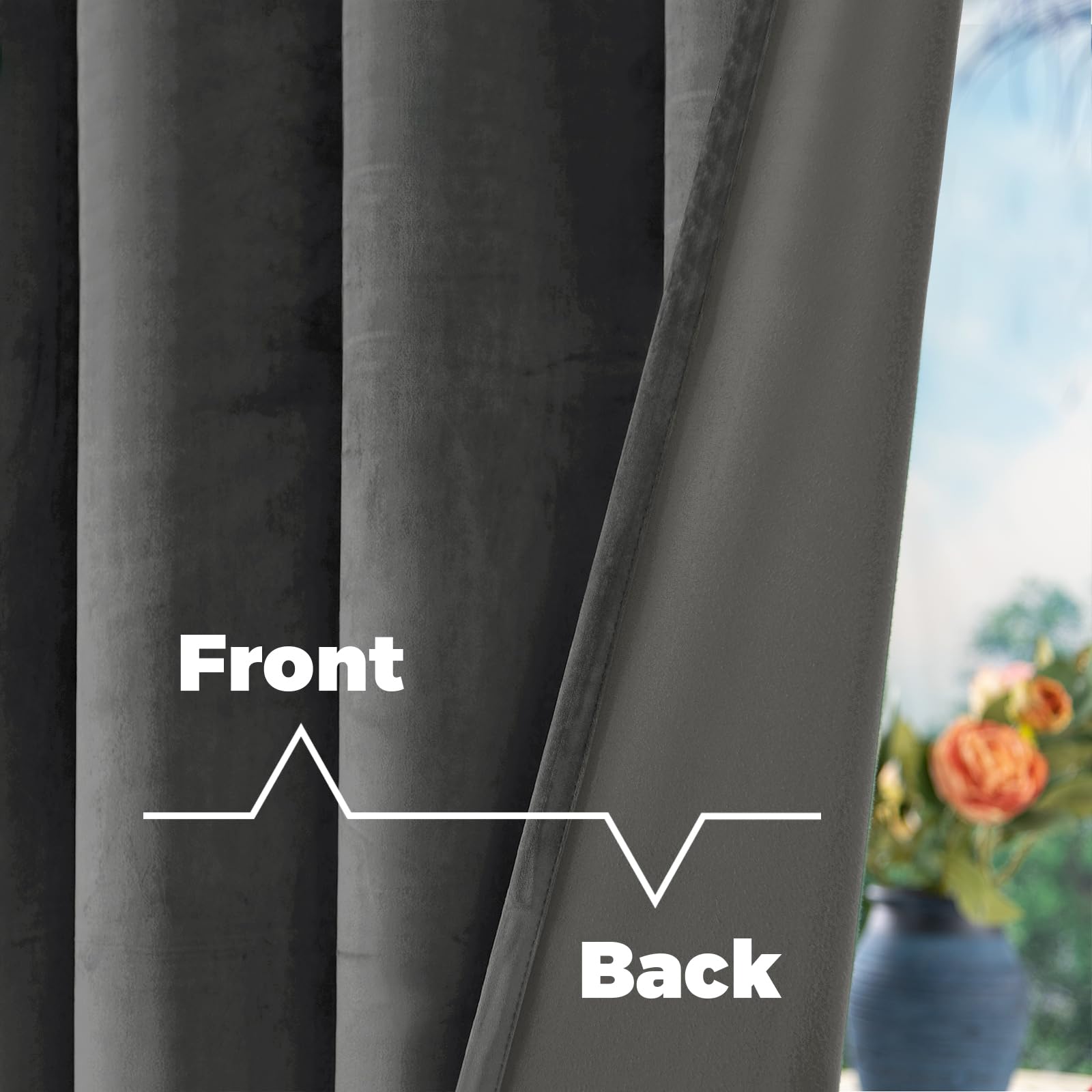 Foto 4 | Cortinas Bgment De Terciopelo Gris  213 Cm De Largo  Con Aislamiento Térmico - Venta Internacional.