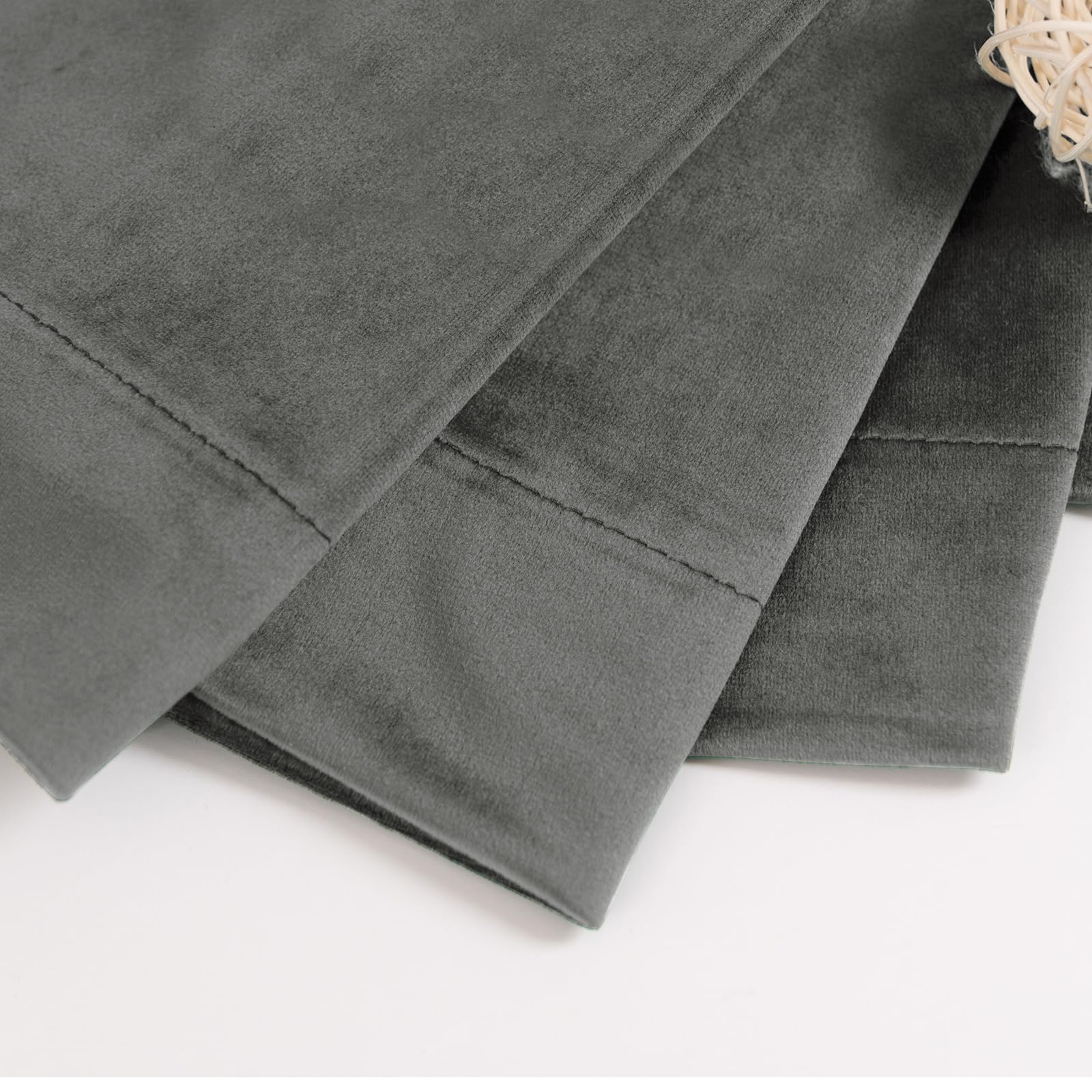 Foto 7 | Cortinas Bgment De Terciopelo Gris  213 Cm De Largo  Con Aislamiento Térmico - Venta Internacional.
