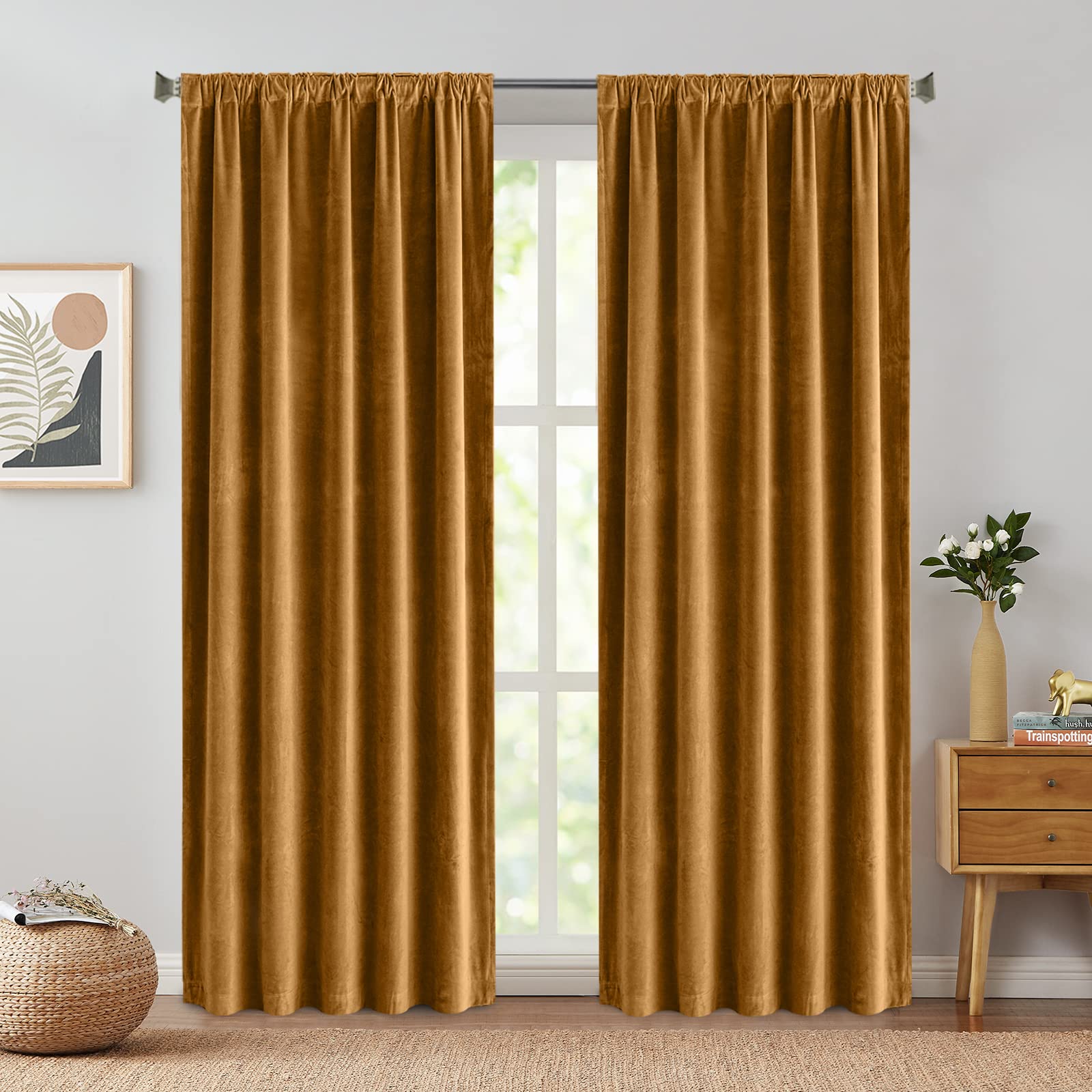 Foto 1 | Cortina Jinchan Velvet Blackout  275 X 270 Cm  Marrón Dorado  1 Panel - Venta Internacional.
