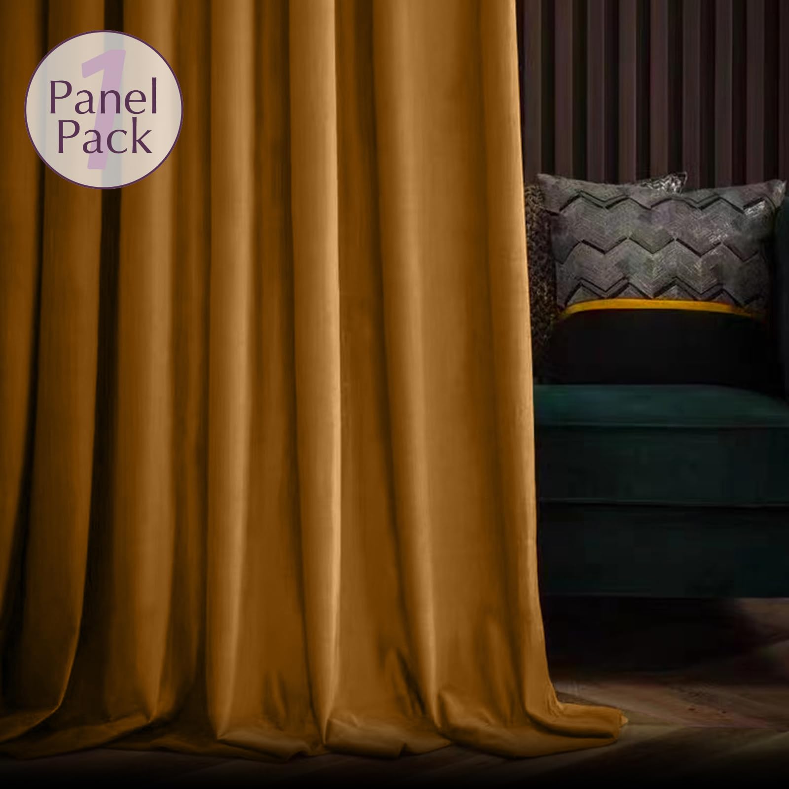 Foto 2 | Cortina Jinchan Velvet Blackout  275 X 270 Cm  Marrón Dorado  1 Panel - Venta Internacional.