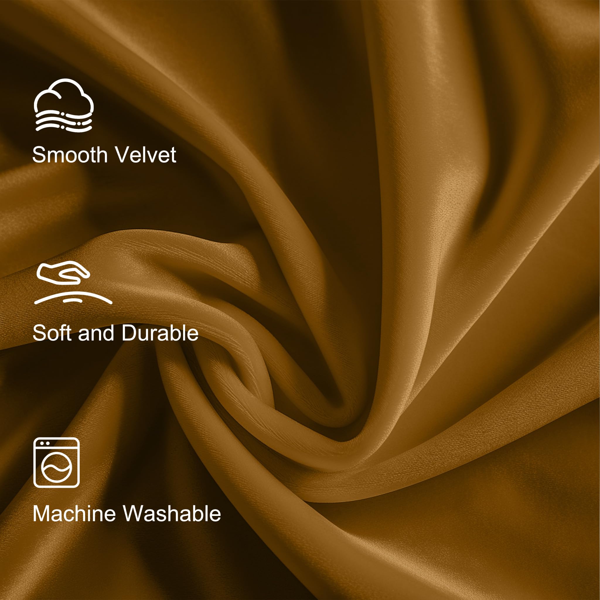 Foto 6 pulgar | Cortina Jinchan Velvet Blackout  275 X 270 Cm  Marrón Dorado  1 Panel - Venta Internacional.