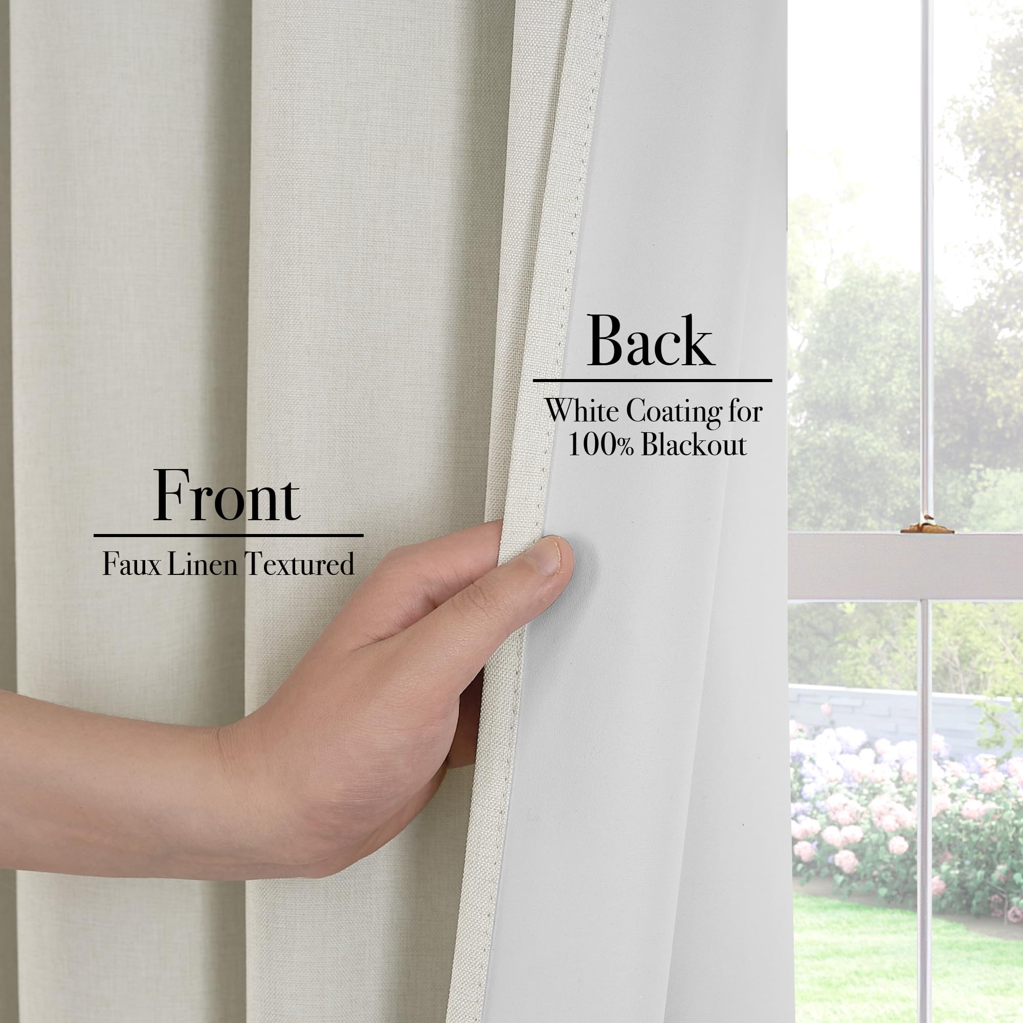 Foto 4 pulgar | Cortinas Pony Dance 100% Lino Opaco  214 X 213 Cm  Color Beige Claro - Venta Internacional.