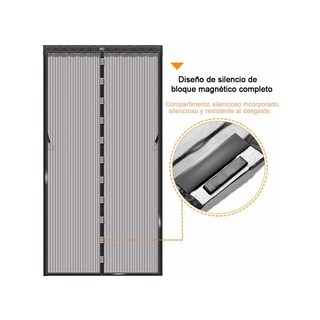 Foto 2 | Mosquitero Con Magnetismo Para Puertas 230x110cm Eo Safe Imports Esi-20949 Negro