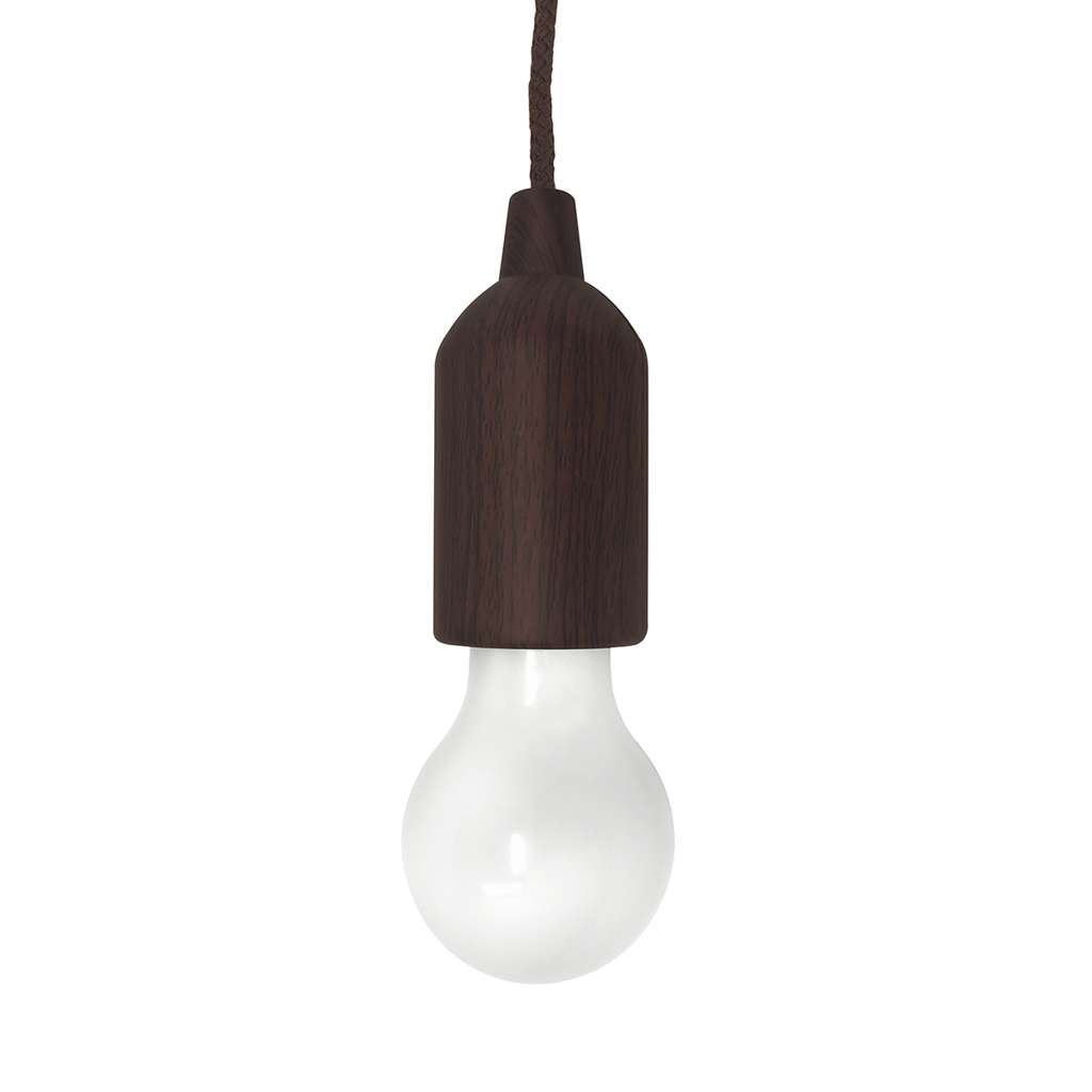 Lámpara Portátil Led Steren LAM-CORD color Marrón Diseño con Cordón de Encendido y Apagado