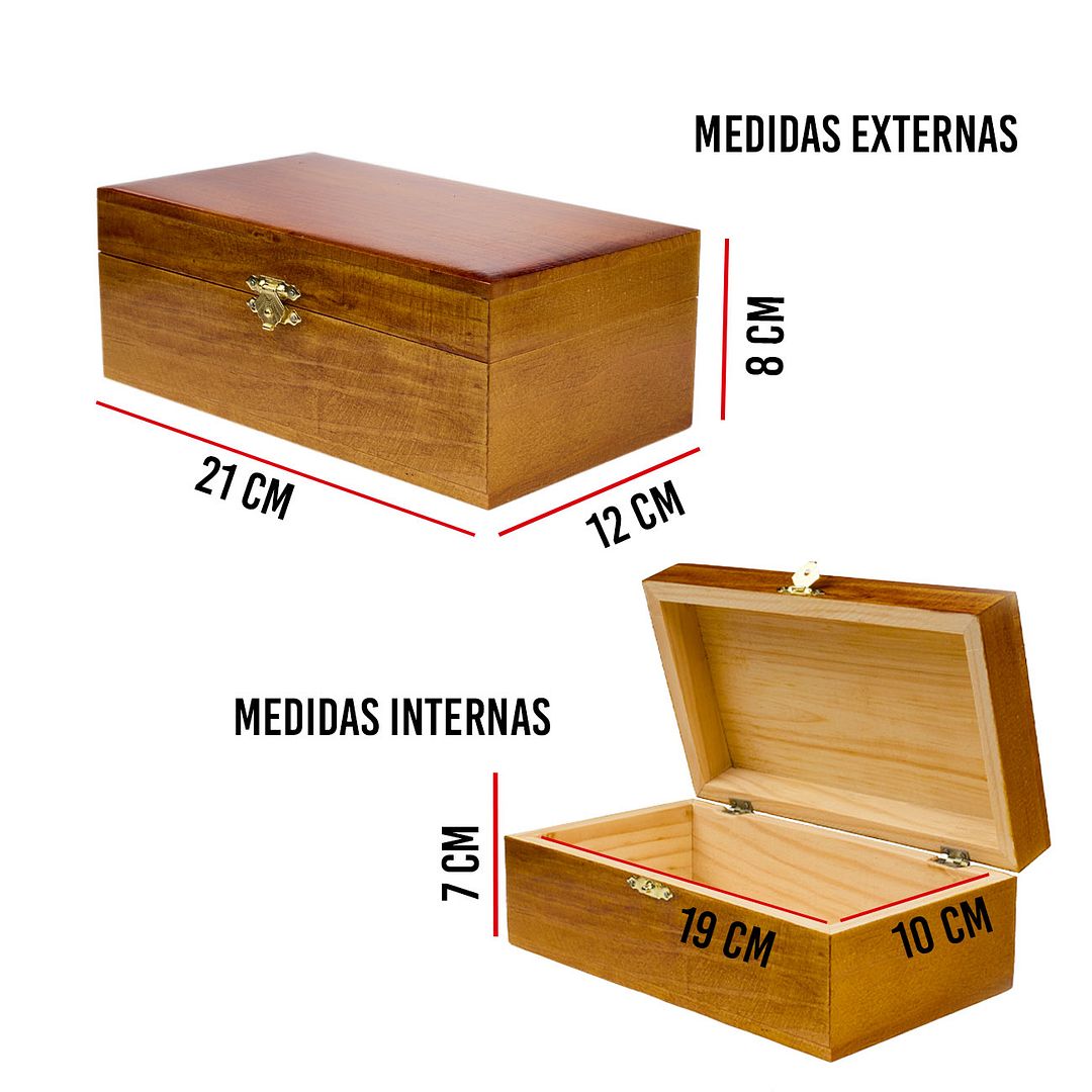 Foto 4 pulgar | Caja de Madera InstaCase Barnizada para Regalo