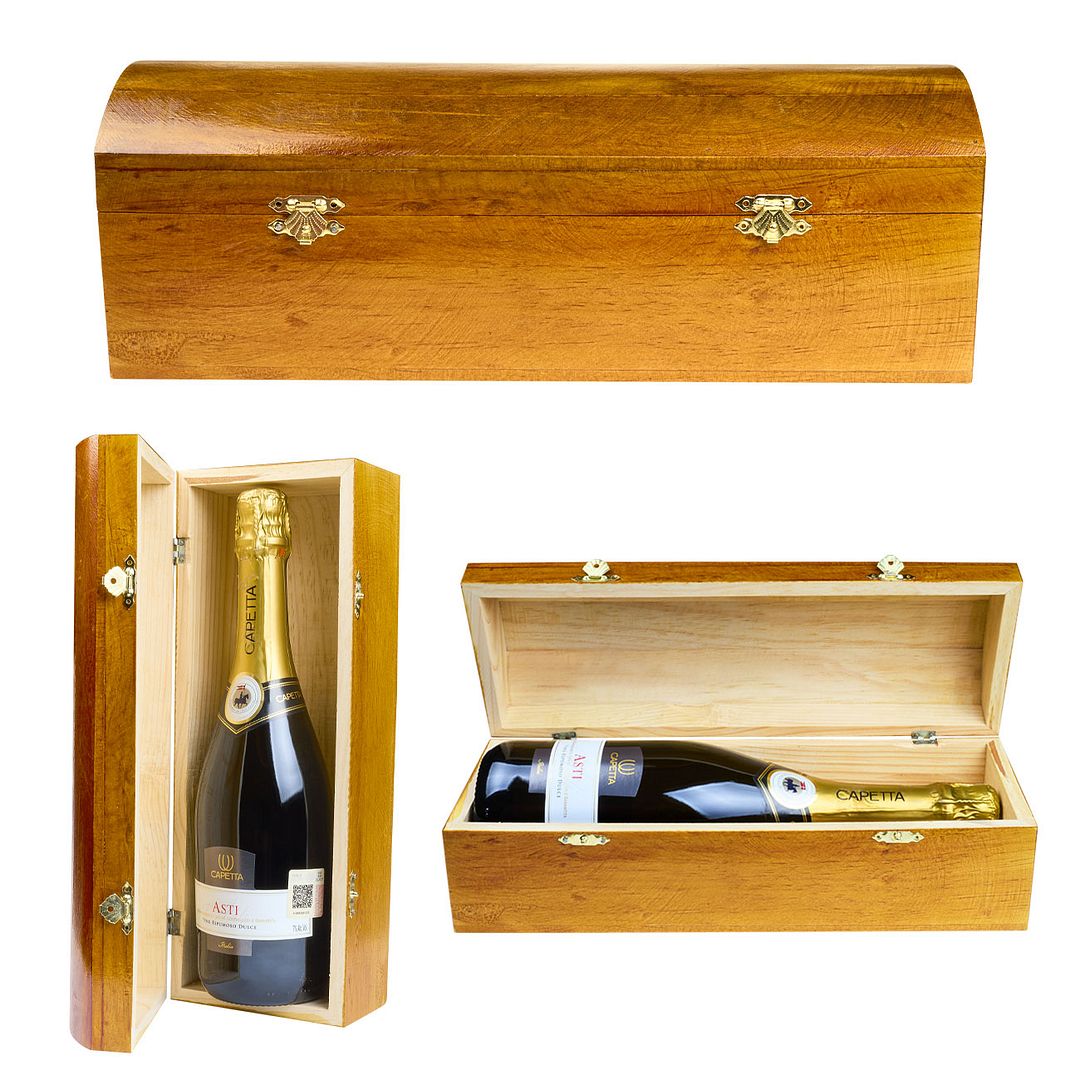 Foto 4 pulgar | Caja para Botella InstaCase de Madera Barnizada para Regalo