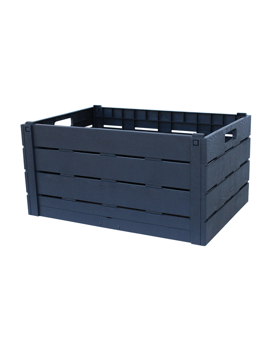 Caja Plegable Ag Box Efecto Madera Fácil De Armar Resistente Ligera Multiuso 60 Litros Strata