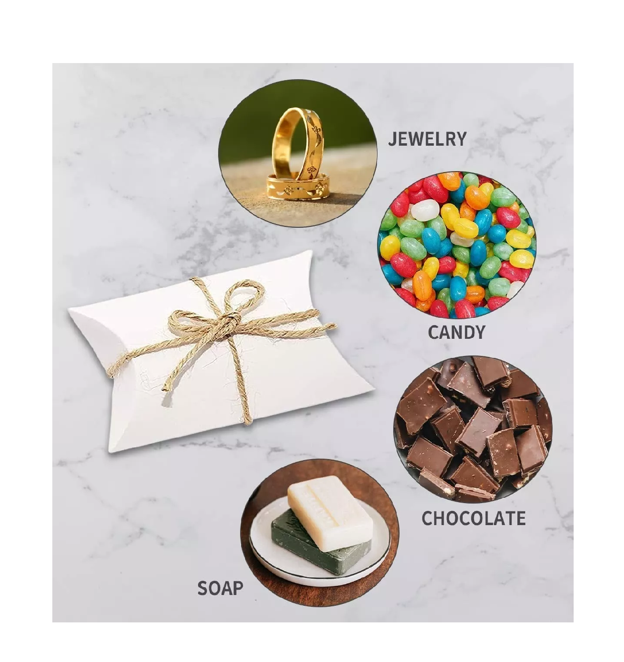 Foto 4 pulgar | Cajitas Para Dulces Almohada Recuerdos Boda Bautizo 50 Cajas