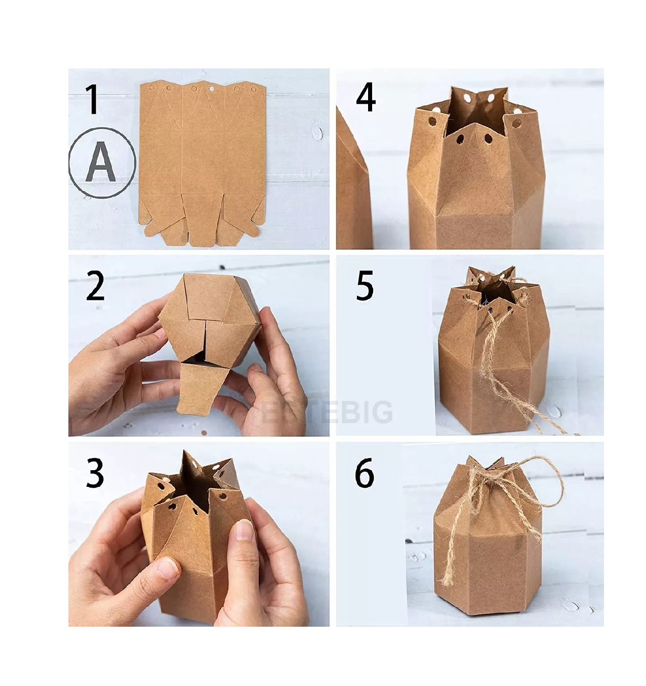 Foto 5 pulgar | Cajitas Papel Kraft Belug 50 Piezas