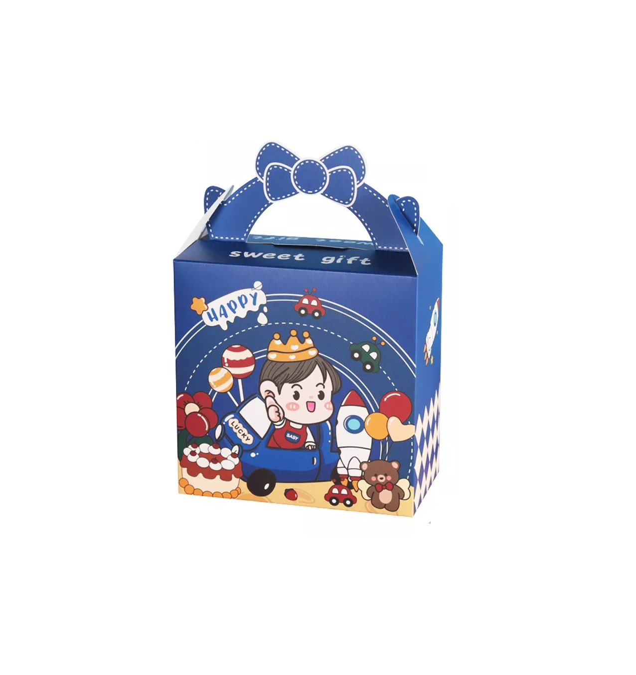Cajita para Dulcero de Recuerdo de Fiesta 50 PZAS Azul