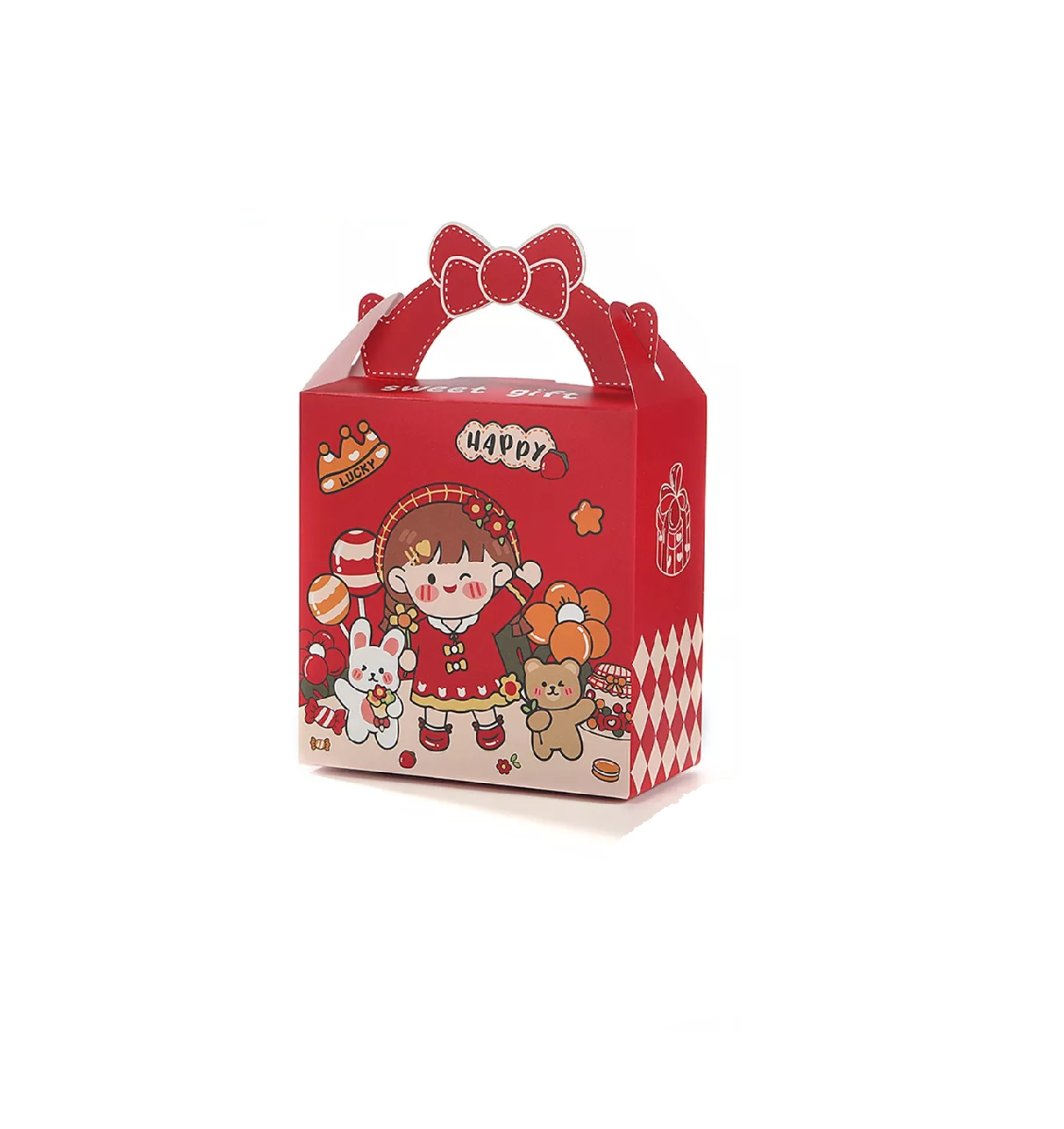 Cajita para Dulcero de Recuerdo de Fiesta 50 PZAS Rojo