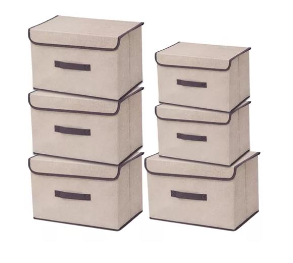 Cajas Organizadoras Ropa Plegables Wünd 6 Piezas Marrón