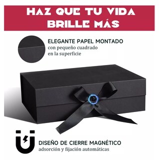 Foto 2 | Cajas De Regalo Magnética Y Plegable De 33 X27 X 12 Cm 10 Pzs, Negro