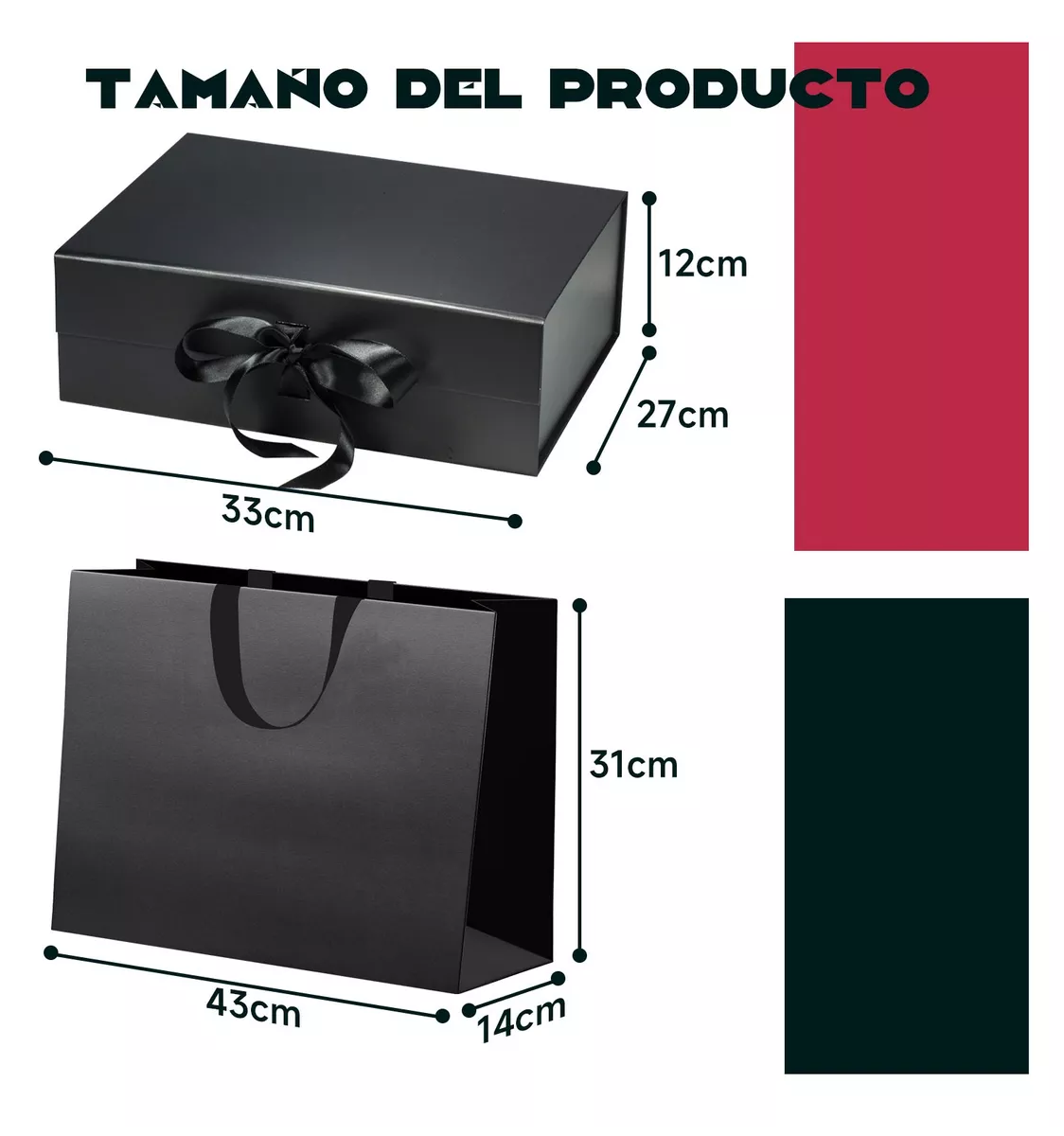 Foto 4 pulgar | Cajas De Regalo Magnética Y Plegable De 33 X27 X 12 Cm 10 Pzs, Negro