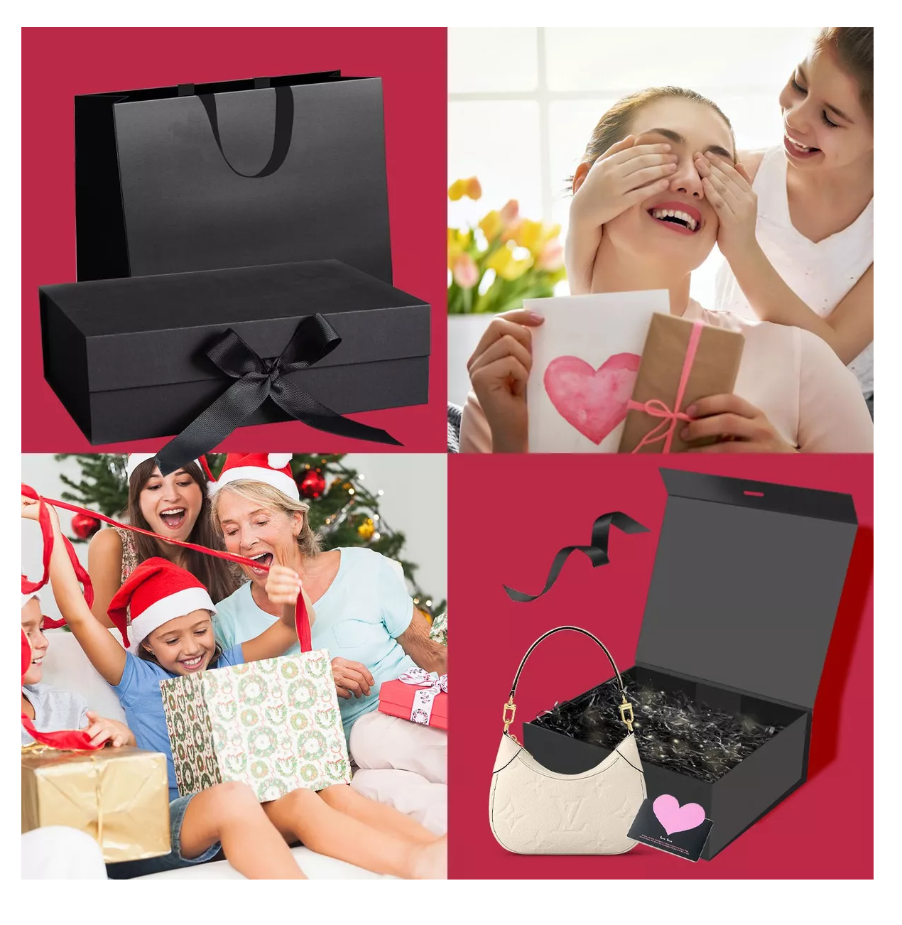 Foto 6 pulgar | Cajas De Regalo Magnética Y Plegable De 33 X27 X 12 Cm 10 Pzs, Negro