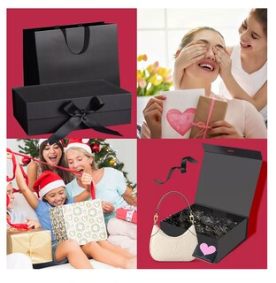 Foto 5 | Cajas De Regalo Magnética Y Plegable De 33 X27 X 12 Cm 10 Pzs, Negro