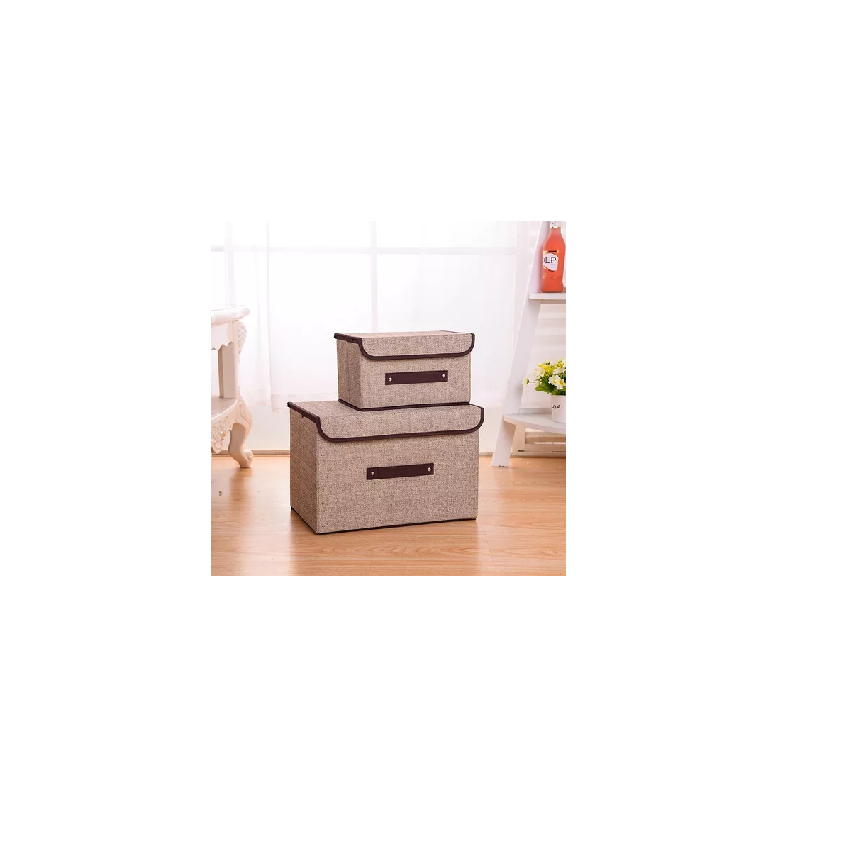 Foto 4 pulgar | 6 Unidades Cajas Organizadoras De Tela Plegables Con Tapas Eo Safe Imports Esi-14995 Beige